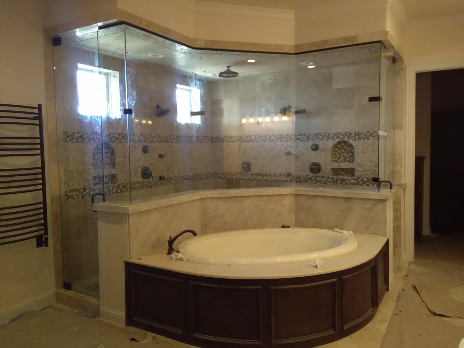 curved shower glass