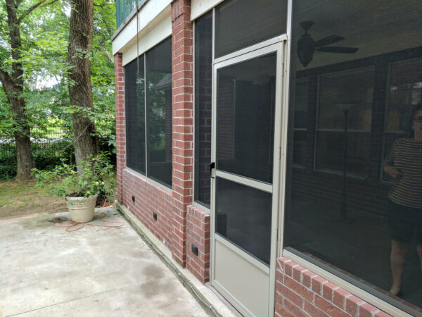 screen door and patio