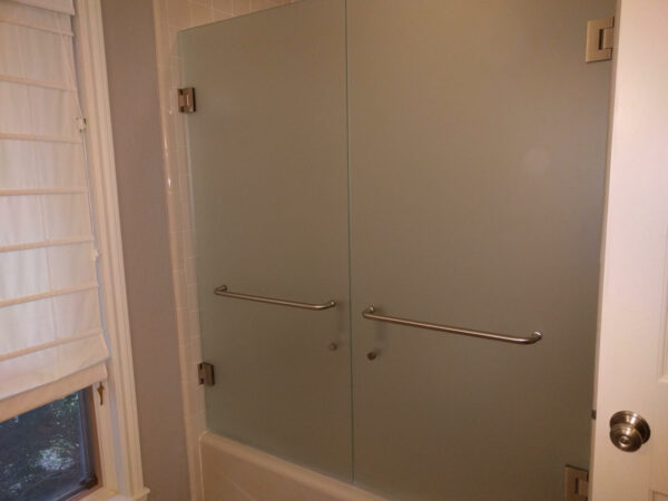 frosted dual shower glass