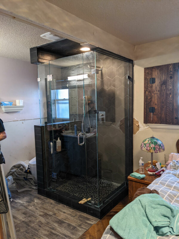shower glass install custom for bedroom